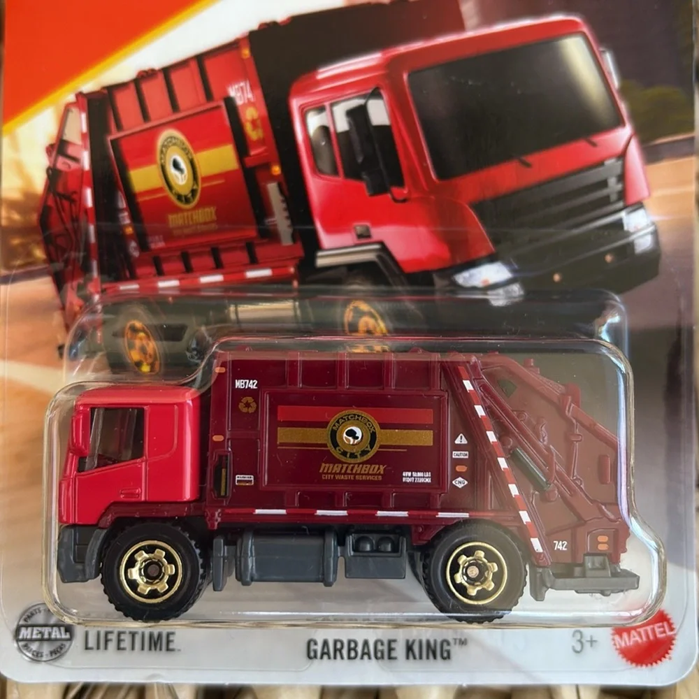 Matchbox Garbage King Disposal Trash Truck Red GarbageTruck New
